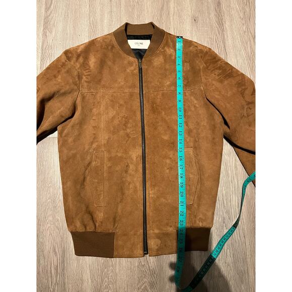 CELINE -Suede Leather Bomber Jacket / IT 46 - Picture 6 of 15